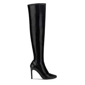 INC Womens Keenah Patent Square Toe Thigh-High Boots Size 11 Blk NWT